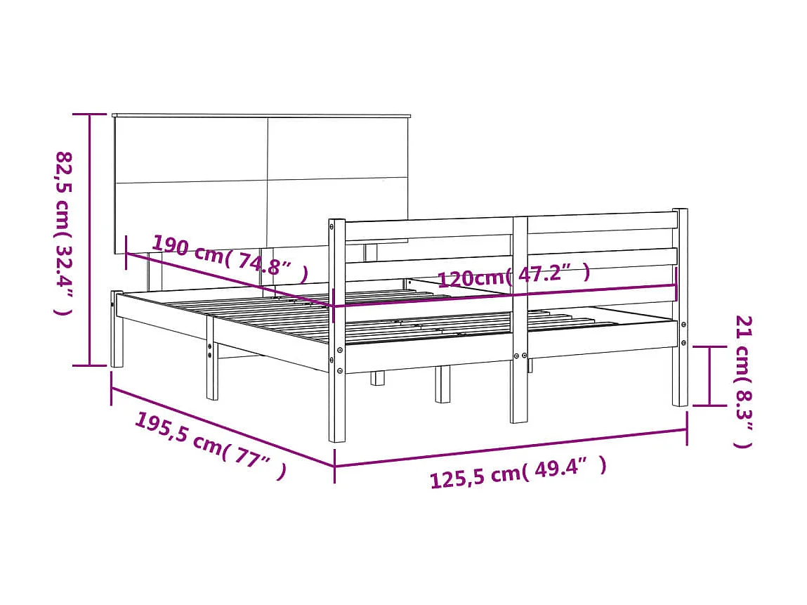 Cadre de lit sans matelas noir 120x200 cm velours