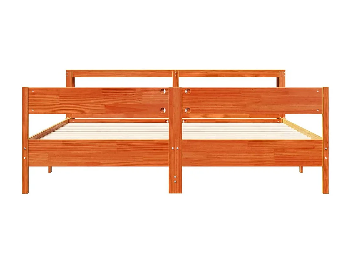 Cadre de lit sans matelas cire marron 180x200cm bois pin massif