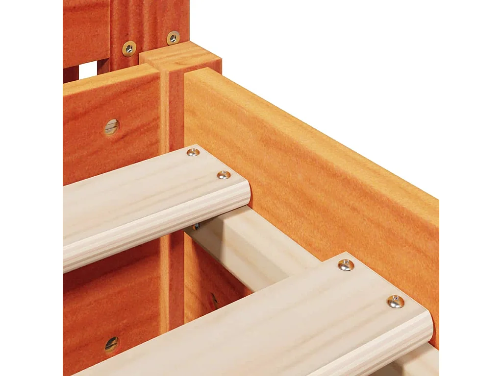 Cadre de lit sans matelas cire marron 180x200cm bois pin massif