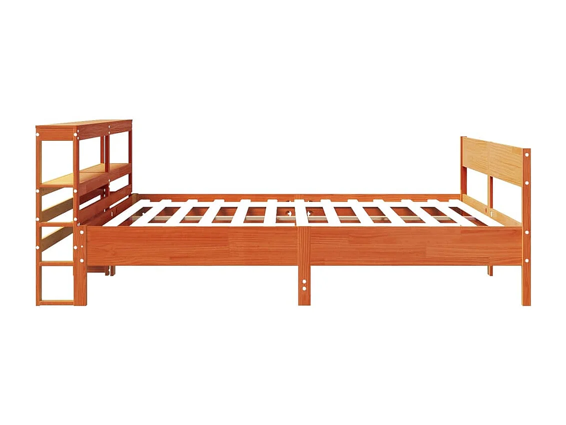 Cadre de lit sans matelas cire marron 180x200cm bois pin massif