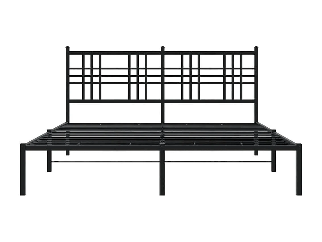 Estrutura de cama em metal com cabeceira 150x200 cm preto