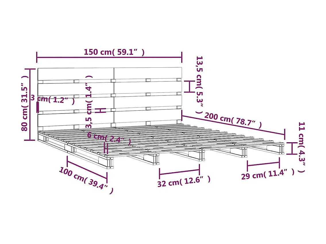 Estrutura de cama com cabeceira 120x190 cm tecido preto