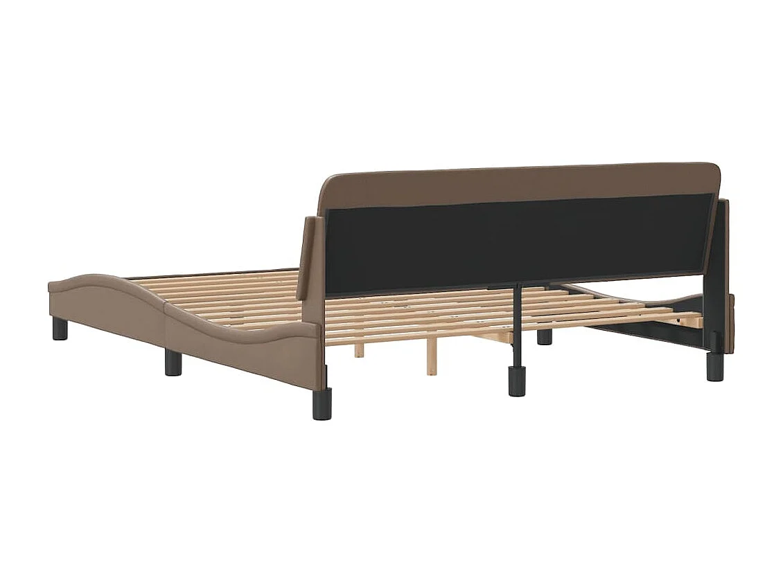 Bettgestell mit Kopfteil Cappuccino-Braun 160x200 cm Kunstleder