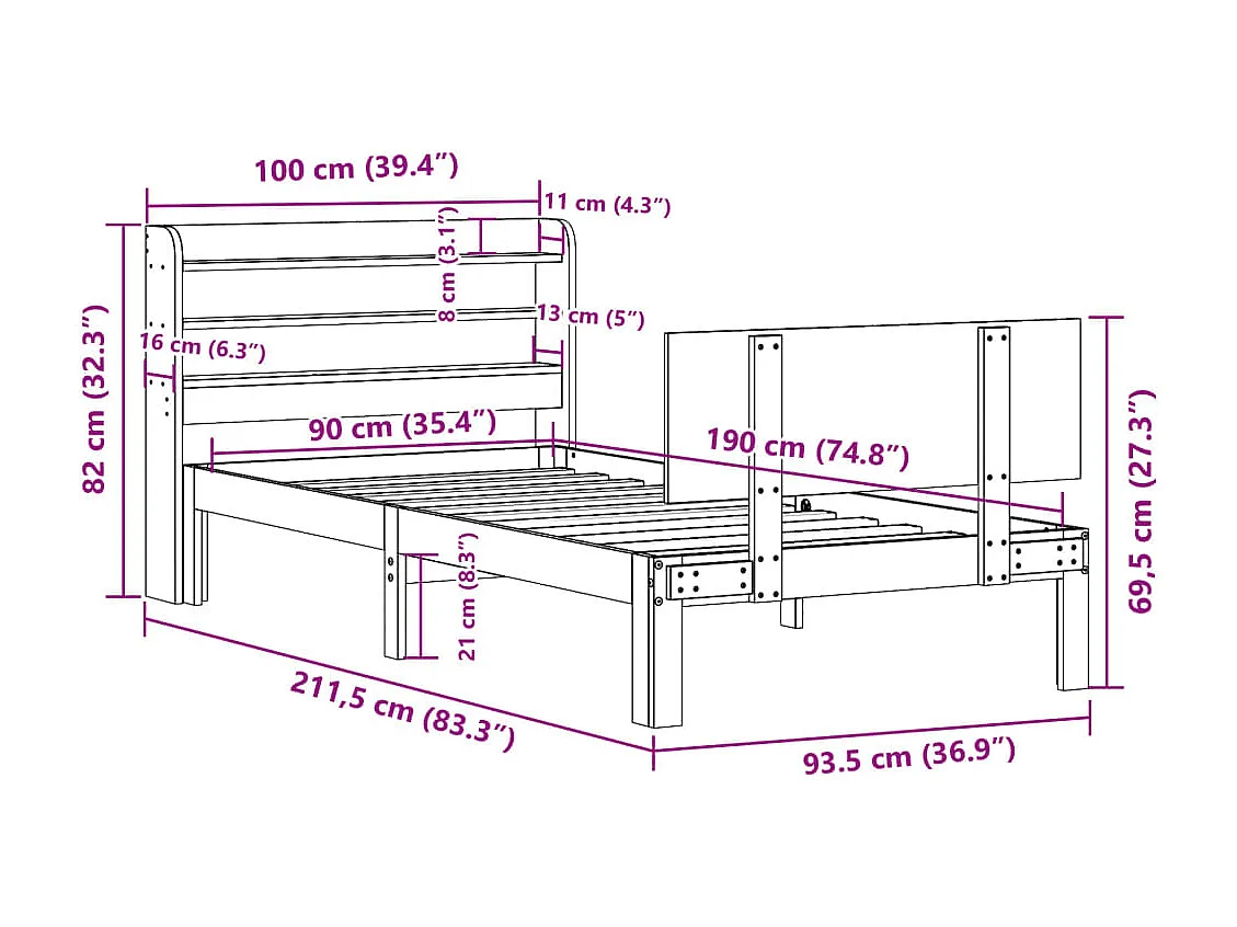 Bettgestell mit Kopfteil Cappuccino-Braun 160x200 cm Kunstleder