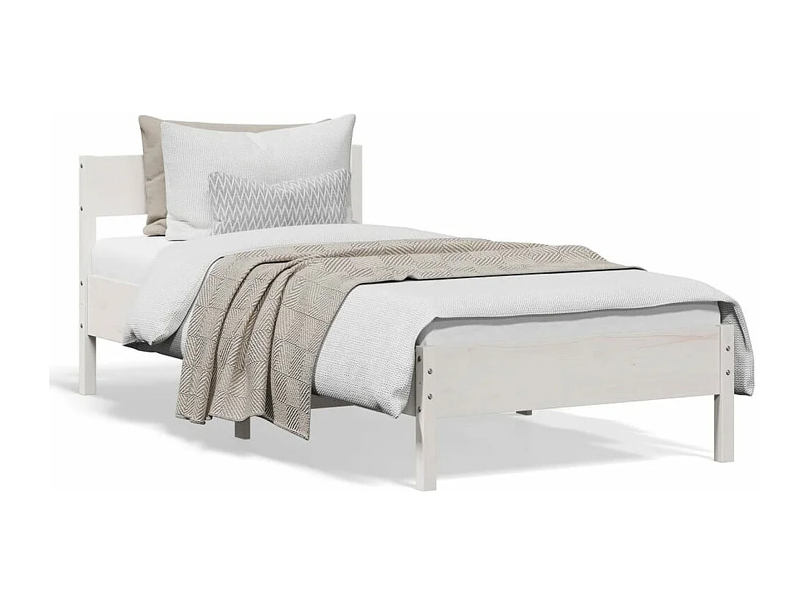 Cadre de lit sans matelas blanc 90x190 cm bois de pin massif