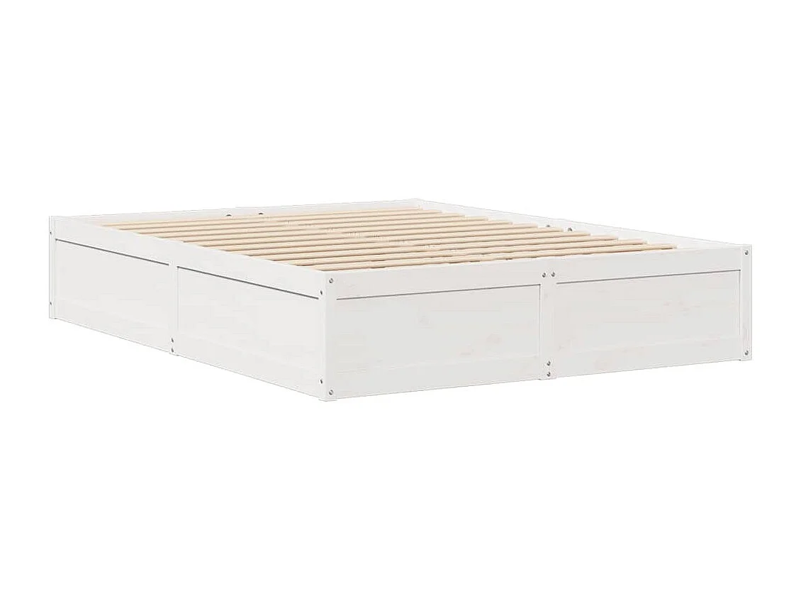 Cadre de lit sans matelas blanc 140x200 cm bois de pin massif