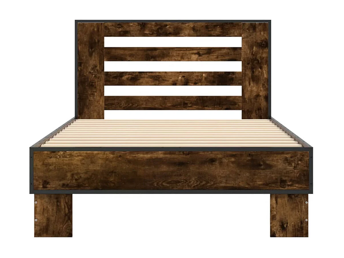 Cadre de lit sans matelas chêne fumé 75x190 cm