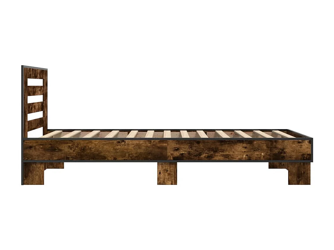 Cadre de lit sans matelas chêne fumé 75x190 cm