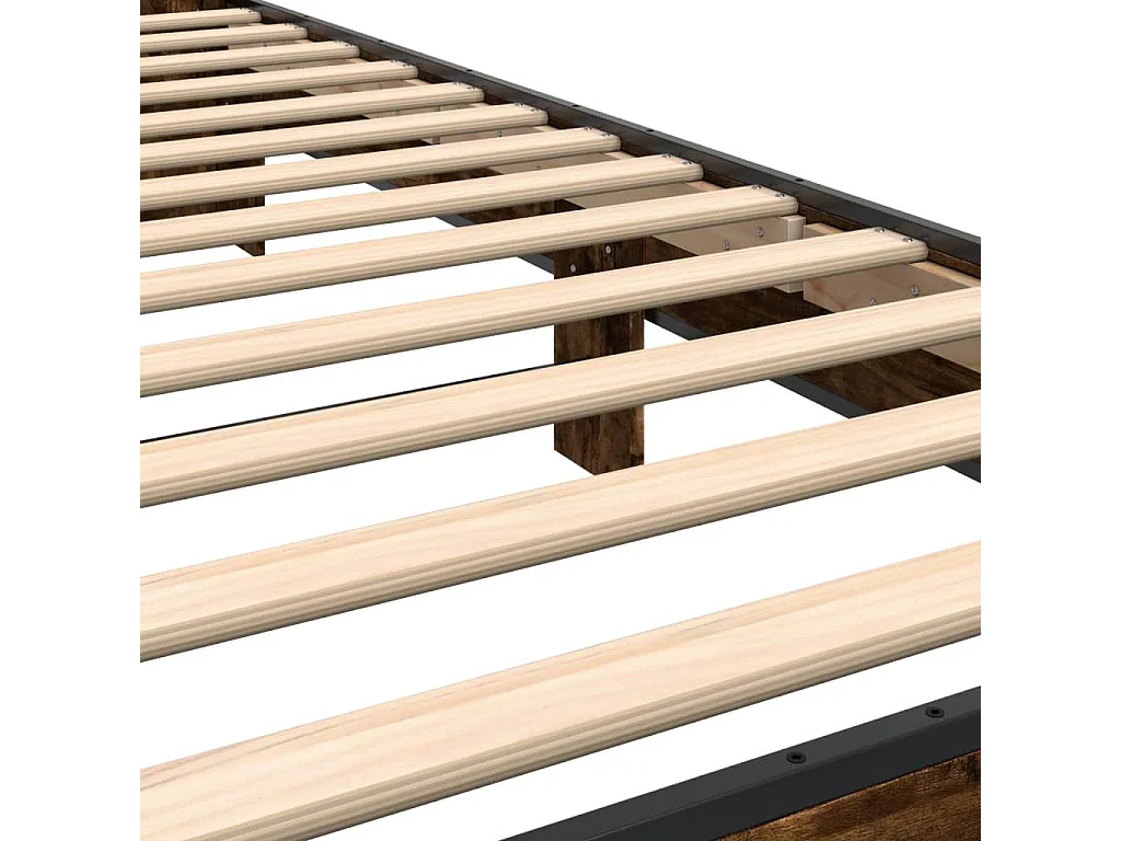 Cadre de lit sans matelas chêne fumé 75x190 cm