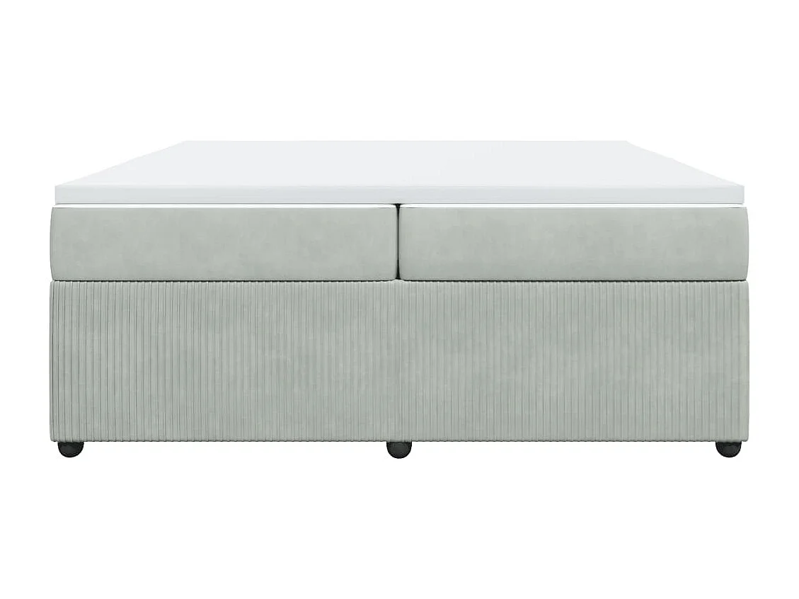 Giroletto a Molle con Materasso Grigio Chiaro 200x200cm Velluto