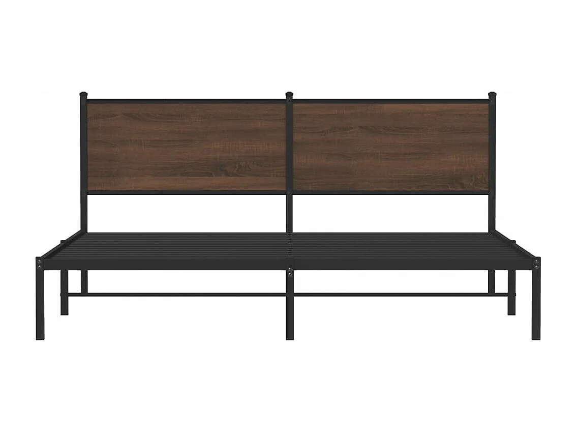 Cadre de lit en métal sans matelas chêne marron 160x200 cm