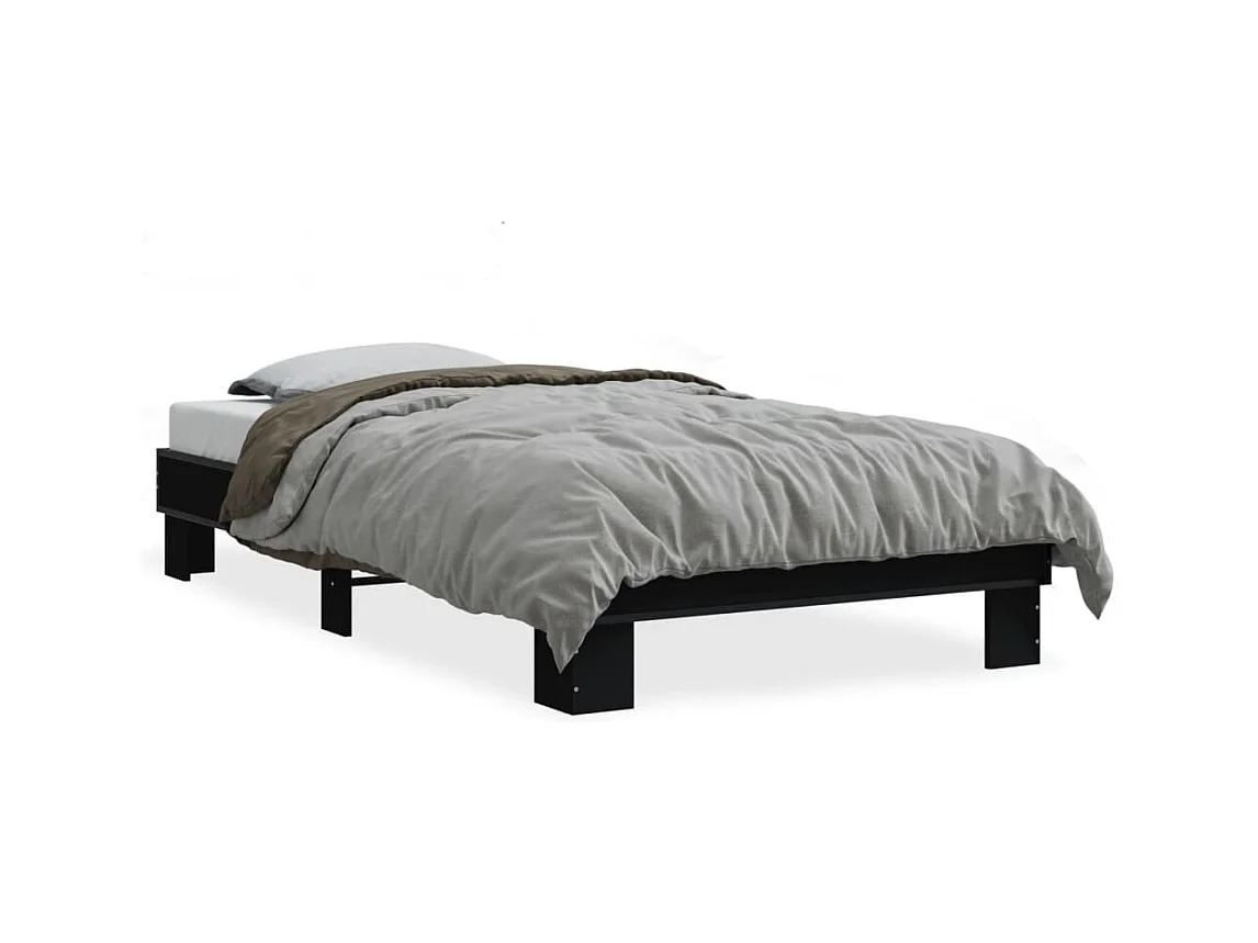 Cadre de lit sans matelas noir 90x200 cm