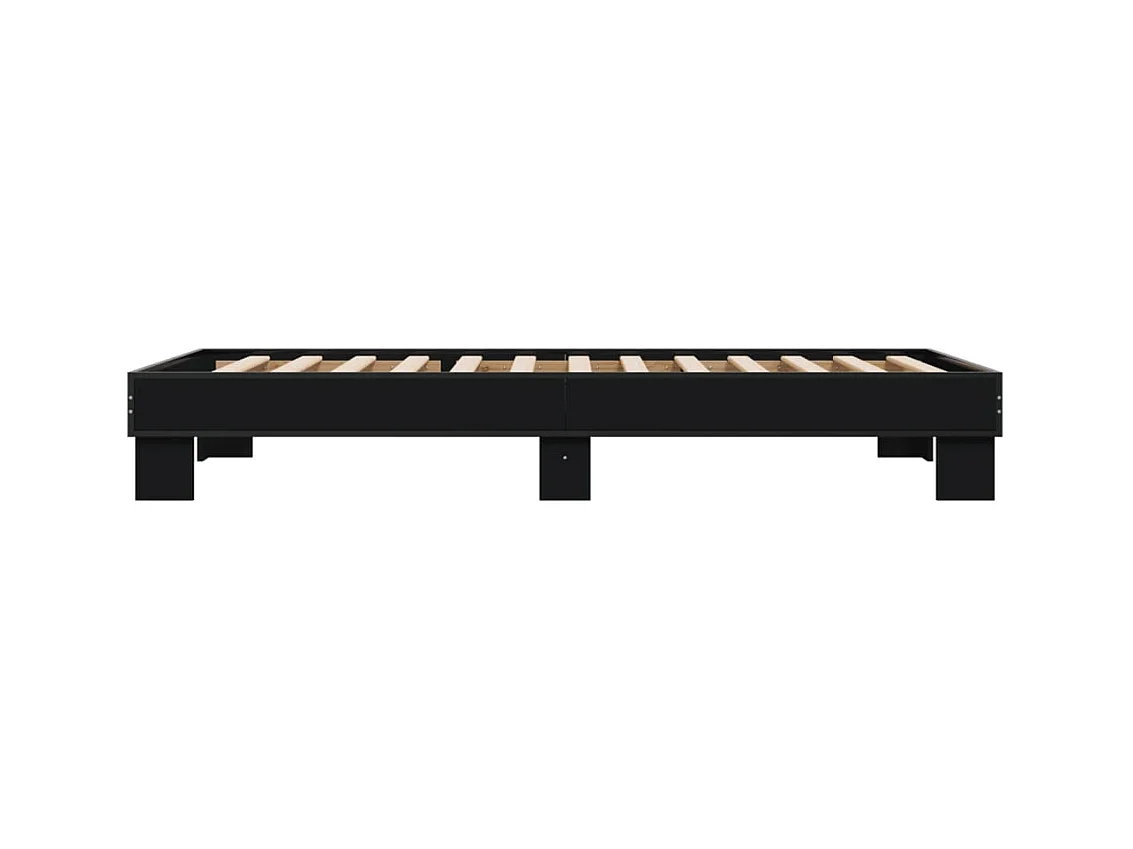 Cadre de lit sans matelas noir 90x200 cm