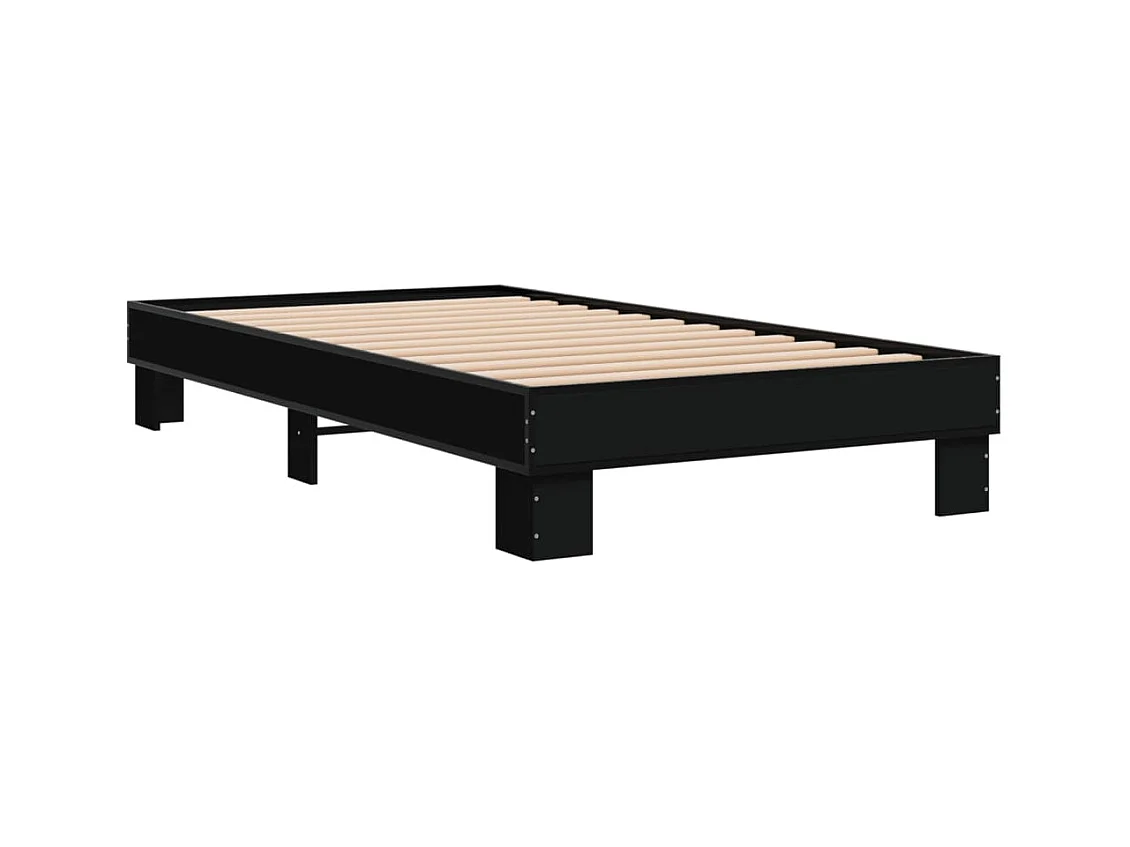 Cadre de lit sans matelas noir 90x200 cm