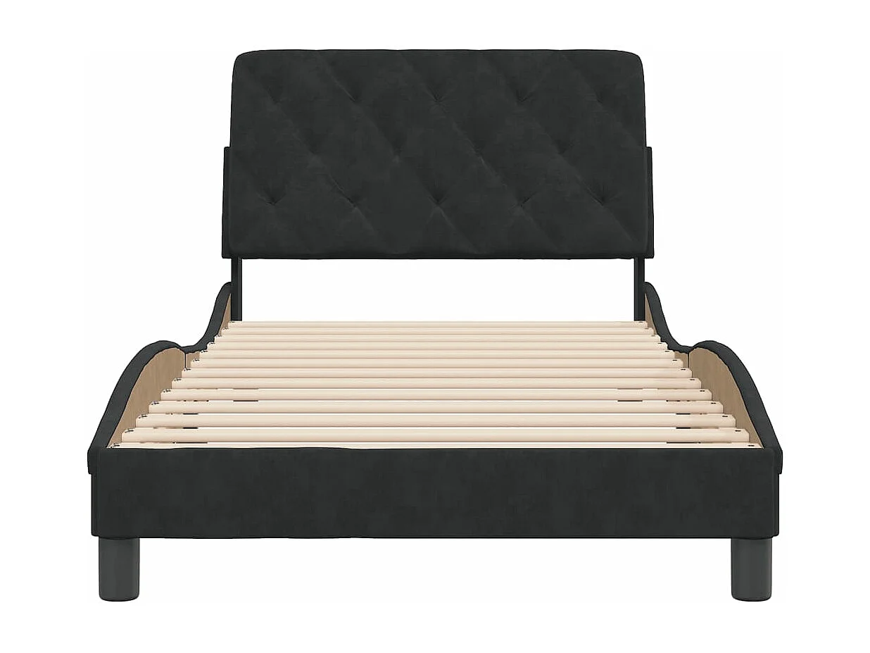 Bettgestell ohne Matratze Schwarz 100x200 cm Samt