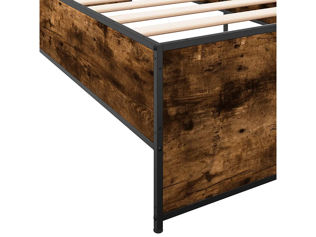 Cadre de lit sans matelas chêne fumé 100x200 cm