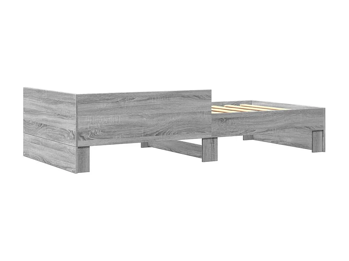 Estrutura cama 100x200 cm derivados de madeira cinzento sonoma