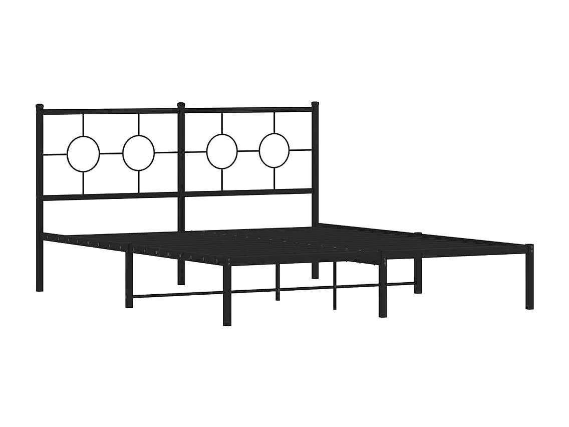 Giroletto con Testiera in Metallo Nero 150x200 cm