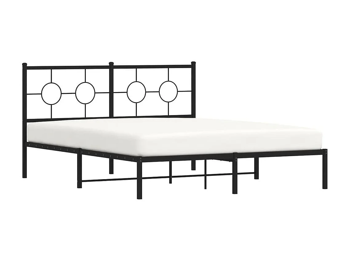 Giroletto con Testiera in Metallo Nero 150x200 cm