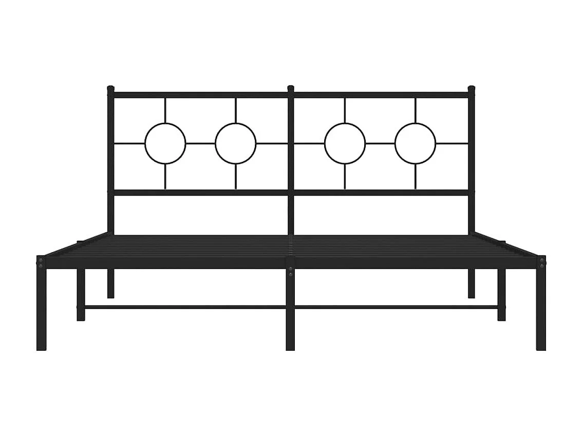 Giroletto con Testiera in Metallo Nero 150x200 cm