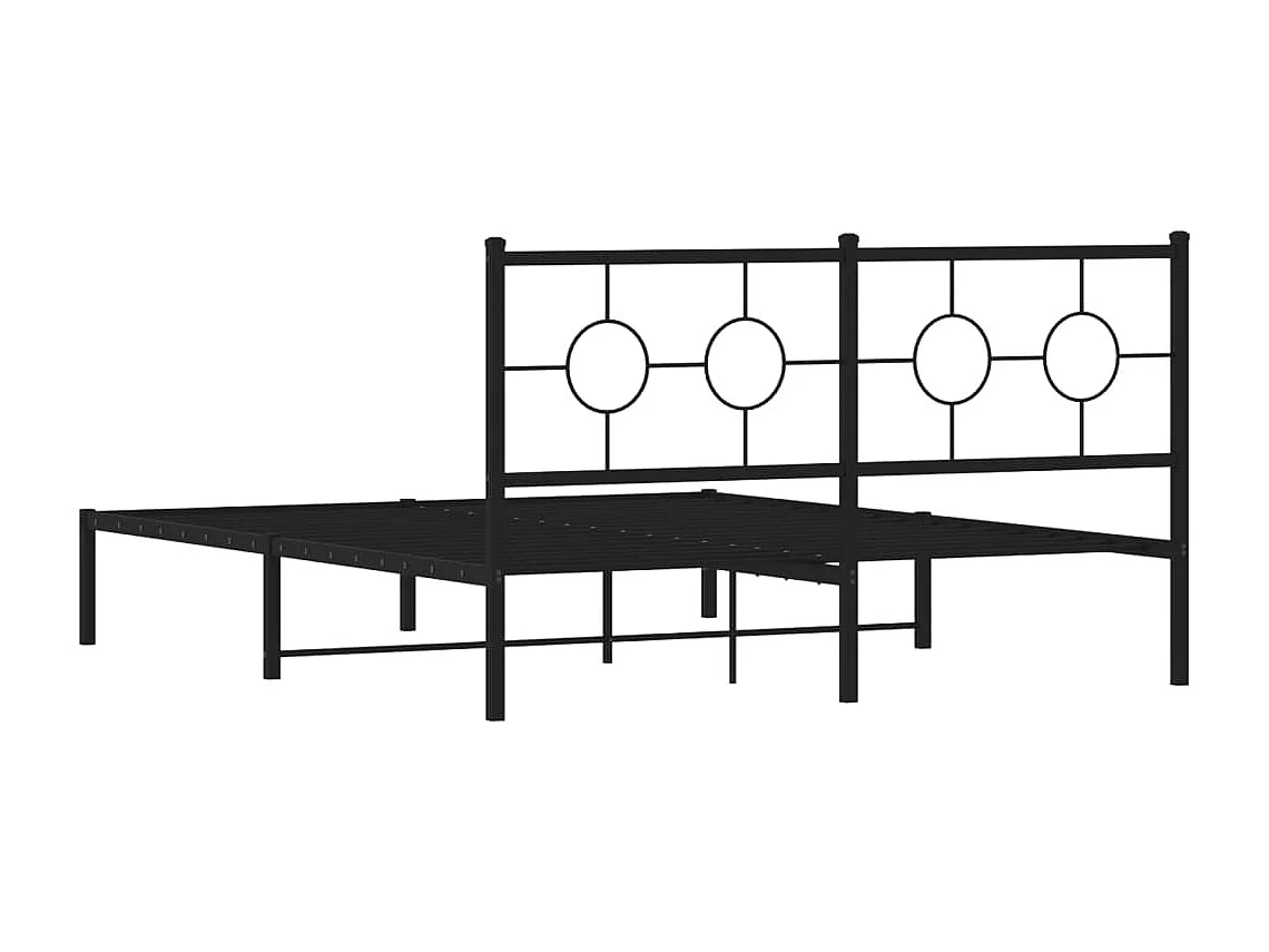 Giroletto con Testiera in Metallo Nero 150x200 cm