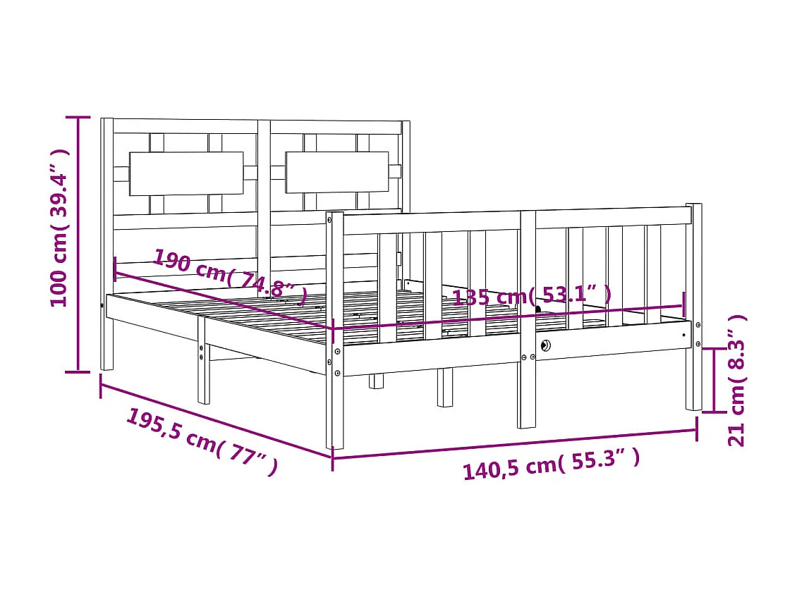 Giroletto con Testiera in Metallo Nero 150x200 cm