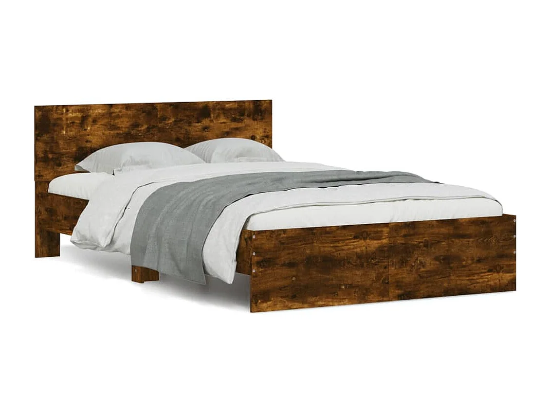 Cadre de lit sans matelas chêne fumé 120x200 cm