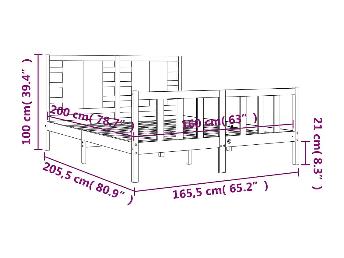 Giroletto senza Materasso Bianco 80x200 cm Legno Massello Pino
