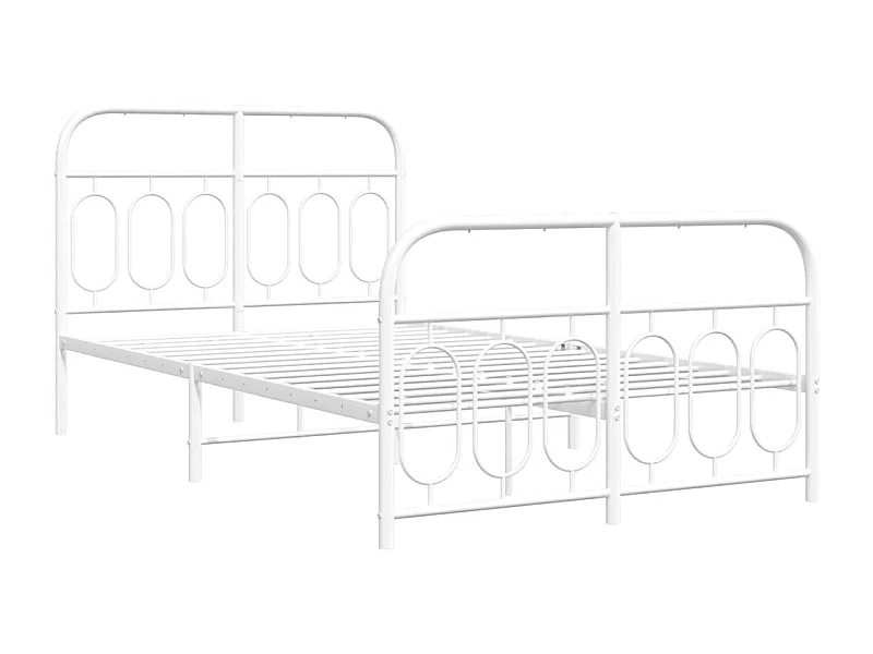 Giroletto con Testiera e Pediera Metallo Bianco 120x200 cm