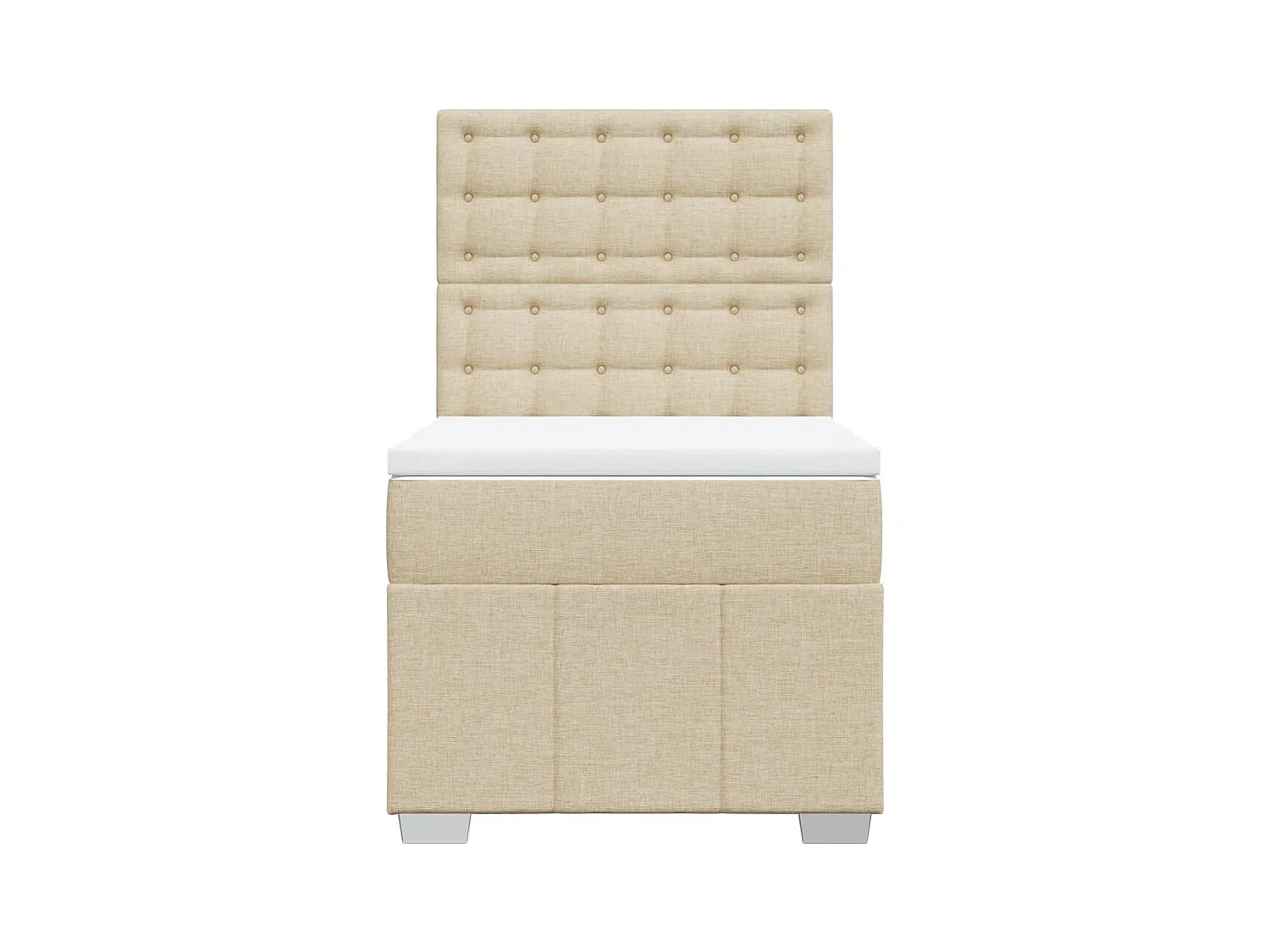 Boxspring met matras stof crèmekleurig 90x190 cm