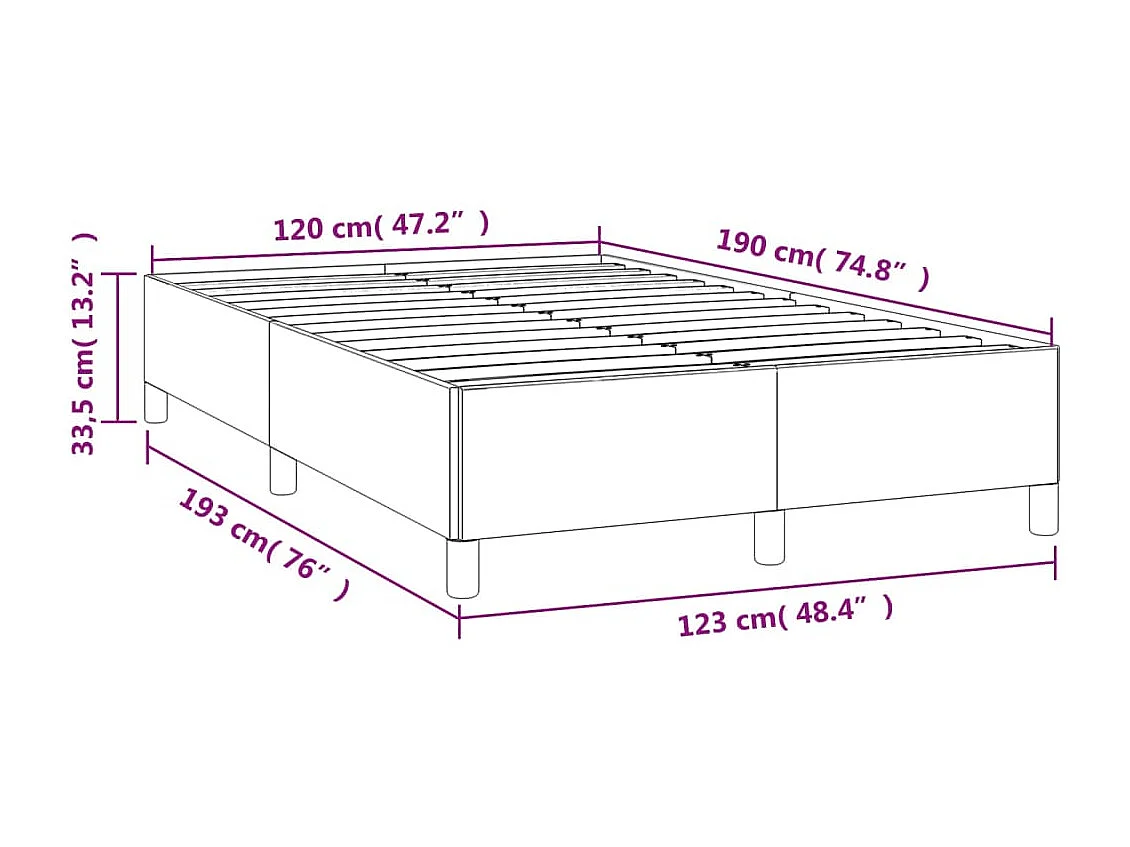 Bettgestell Hellgrau 120x190 cm Stoff