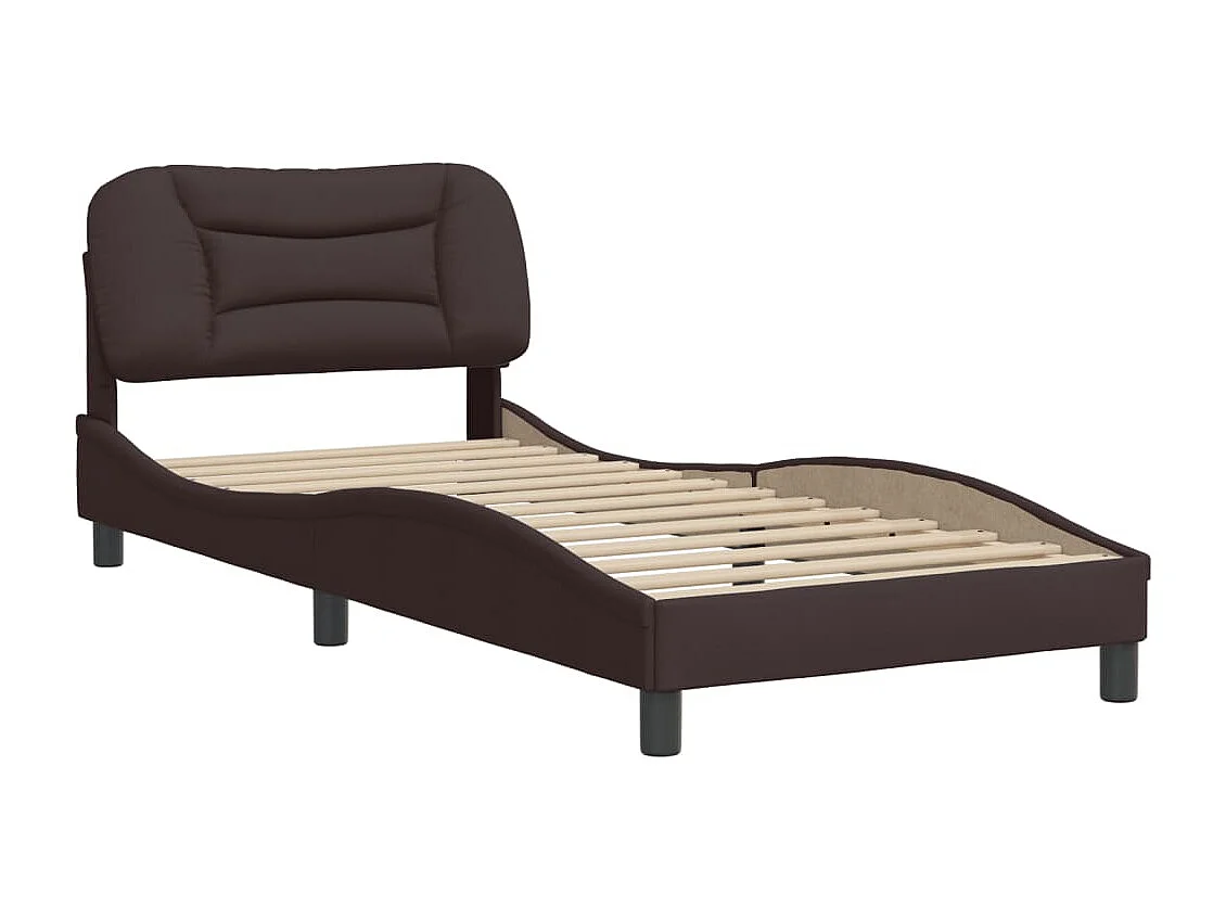 Cadre de lit sans matelas marron foncé 80x200 cm tissu