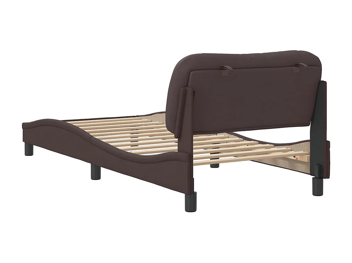 Cadre de lit sans matelas marron foncé 80x200 cm tissu