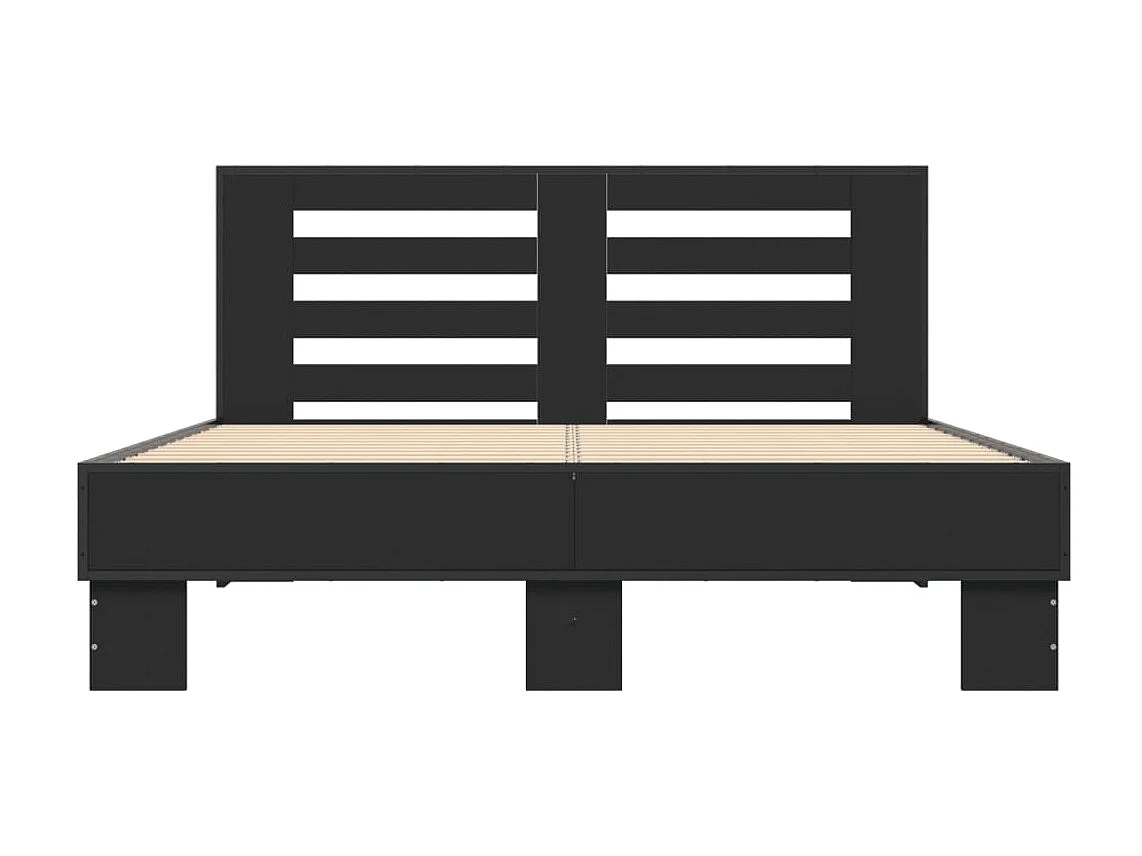 Cadre de lit sans matelas noir 120x200 cm