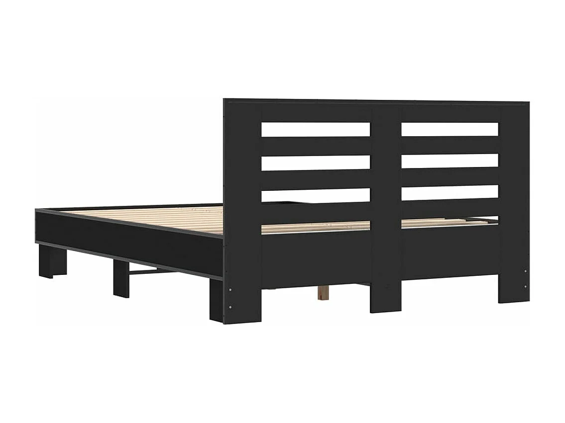 Cadre de lit sans matelas noir 120x200 cm