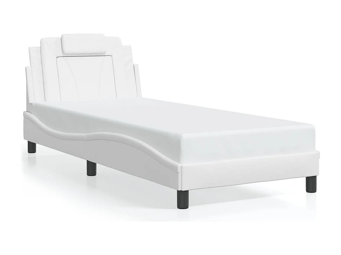 Giroletto con Testiera Bianco 80x200 cm in Similpelle