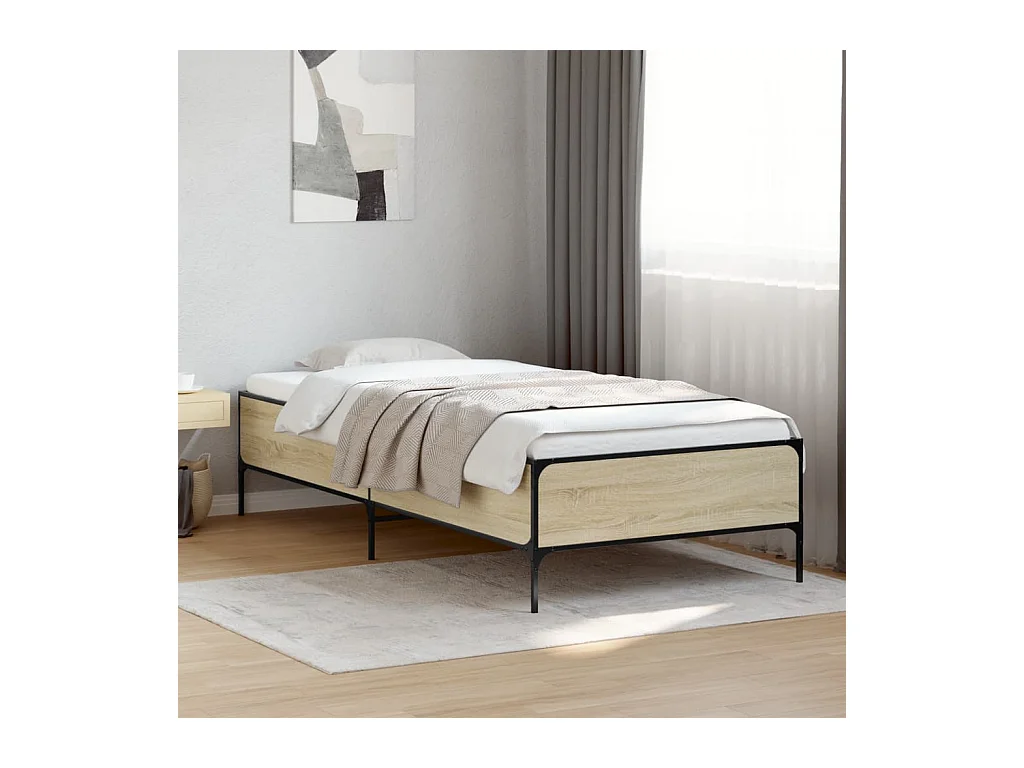 Giroletto Rovere Sonoma 75x190cm in Legno Multistrato e Metallo