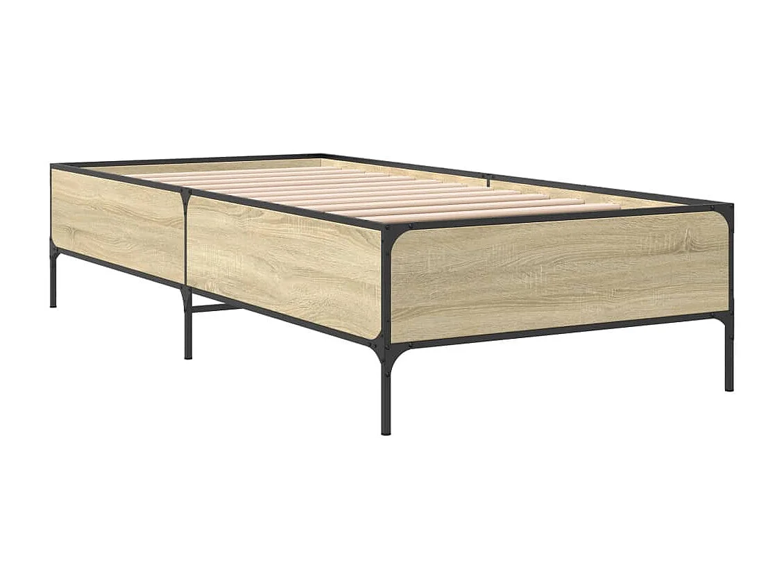 Cadre de lit sans matelas chêne sonoma 75x190 cm