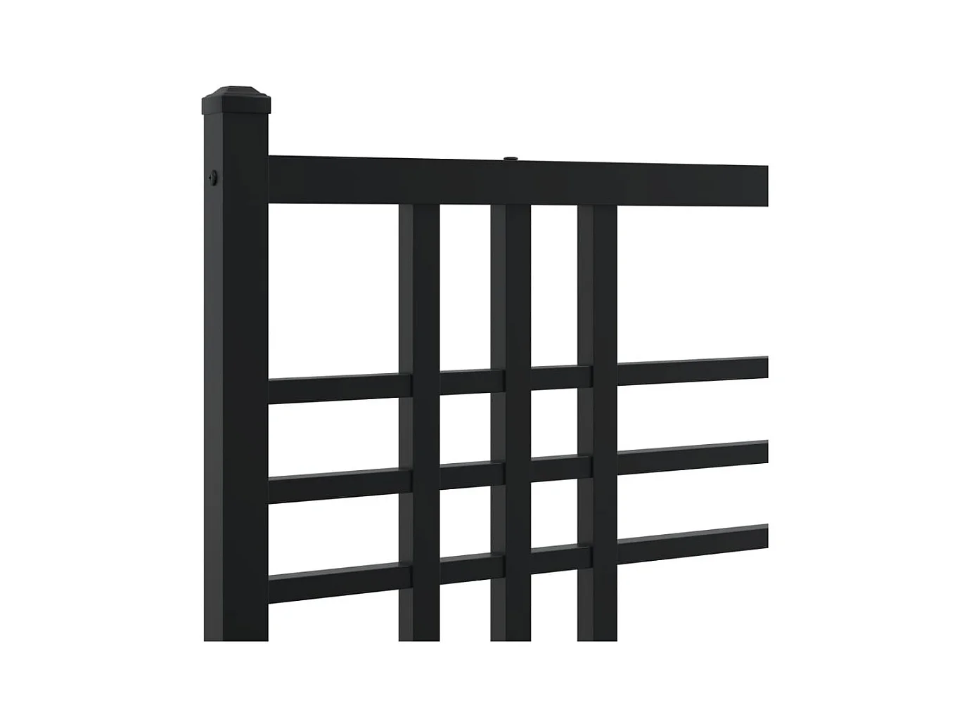 Cadre de lit métal sans matelas avec tête de lit noir 200x200cm