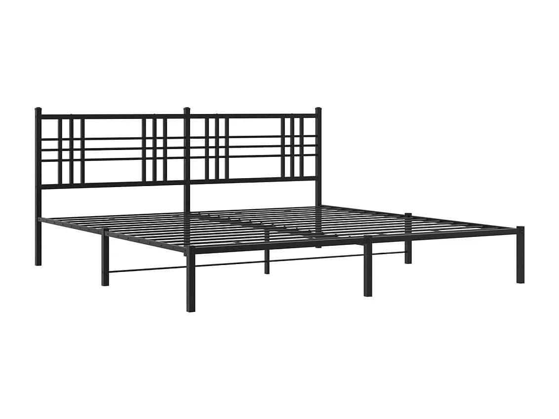 Estrutura de cama com cabeceira 200x200 cm metal preto