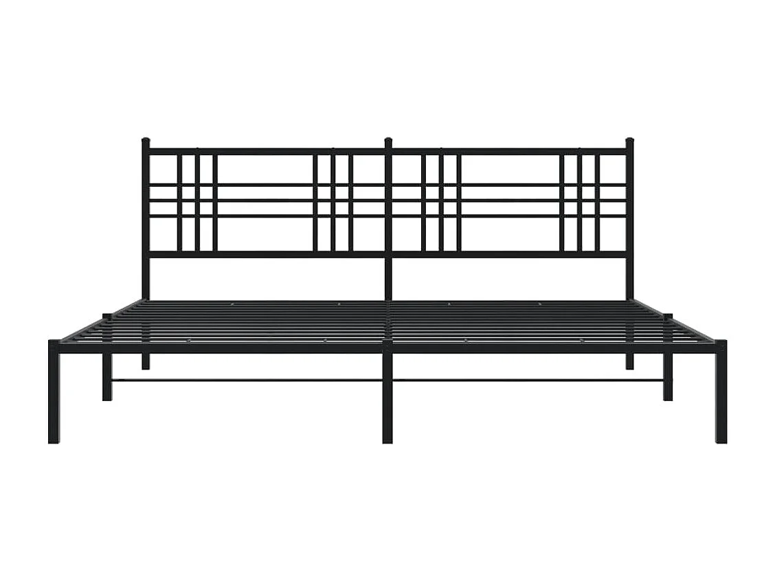 Estrutura de cama com cabeceira 200x200 cm metal preto