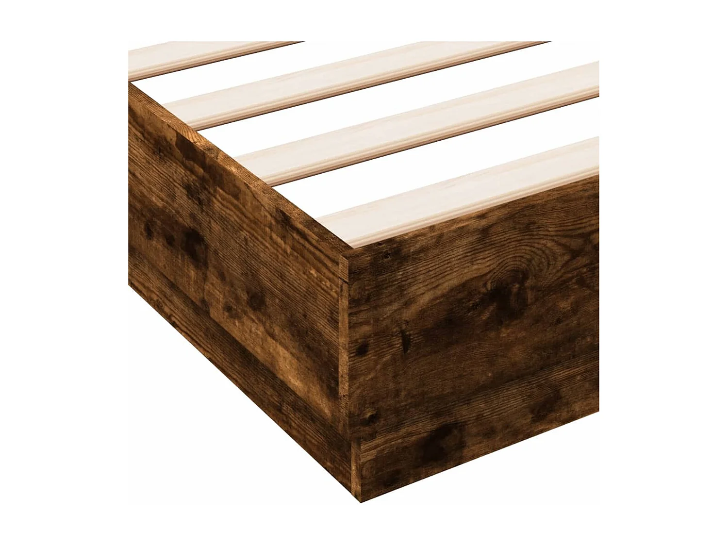 Cadre de lit sans matelas chêne fumé 120x200 cm