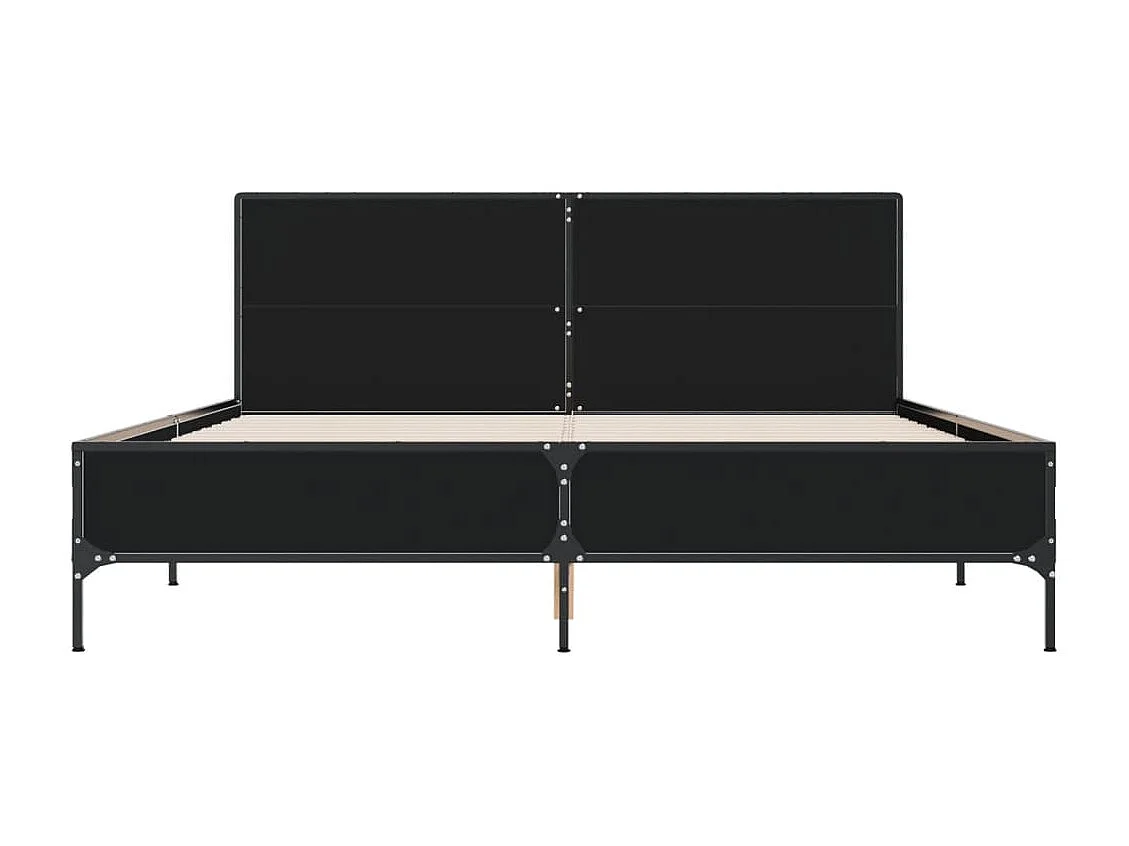 Giroletto Nero 150x200 cm in Legno Multistrato e Metallo