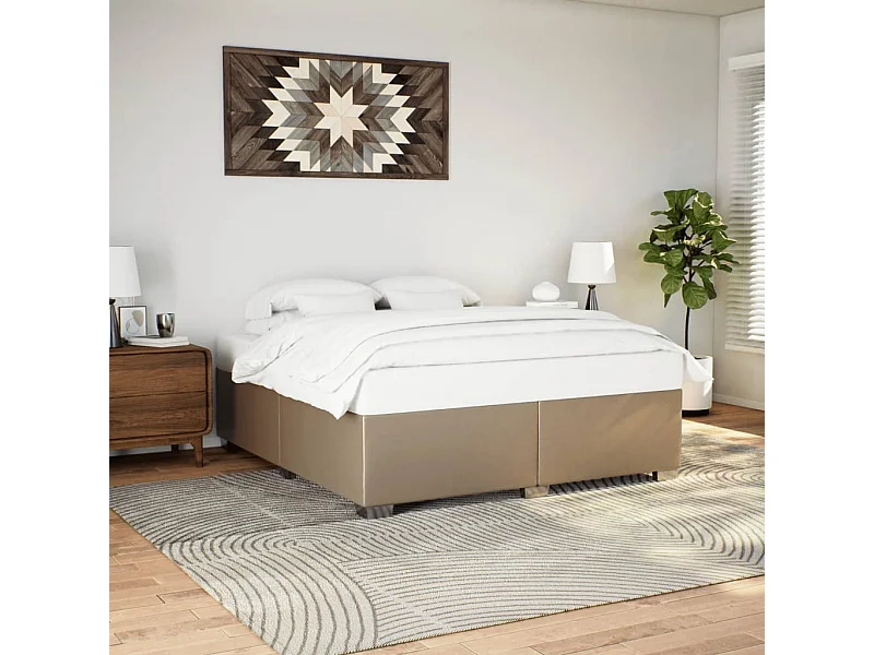 Cadre de lit sans matelas cappuccino 200x200 cm similicuir