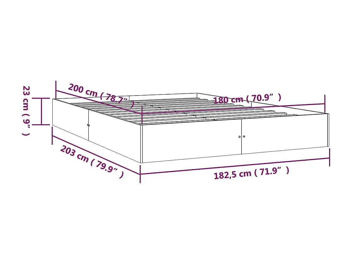 Giroletto in Legno Massello 180x200 cm Super King