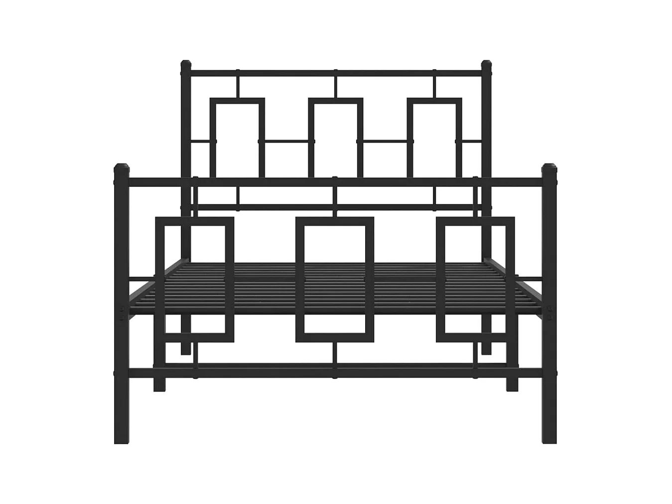 Bettgestell mit Kopf- und Fußteil Metall Schwarz 90x190 cm