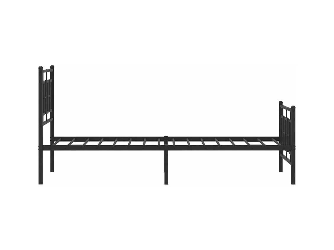 Bettgestell mit Kopf- und Fußteil Metall Schwarz 90x190 cm