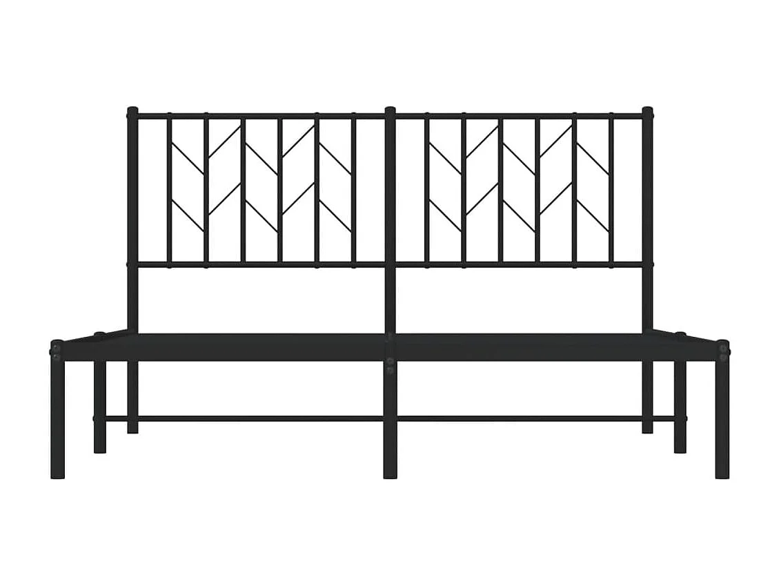 Estrutura de cama com cabeceira 140x200 cm metal preto