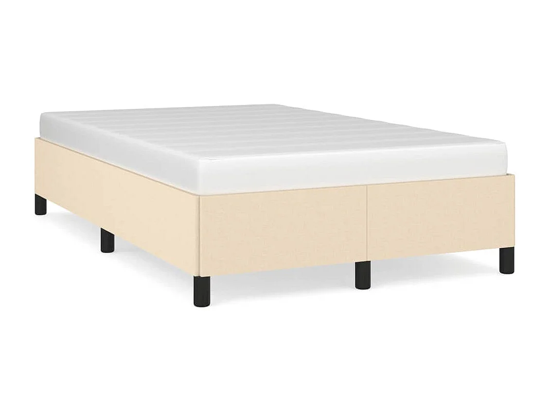 Cadre de lit sans matelas crème 120x190 cm tissu