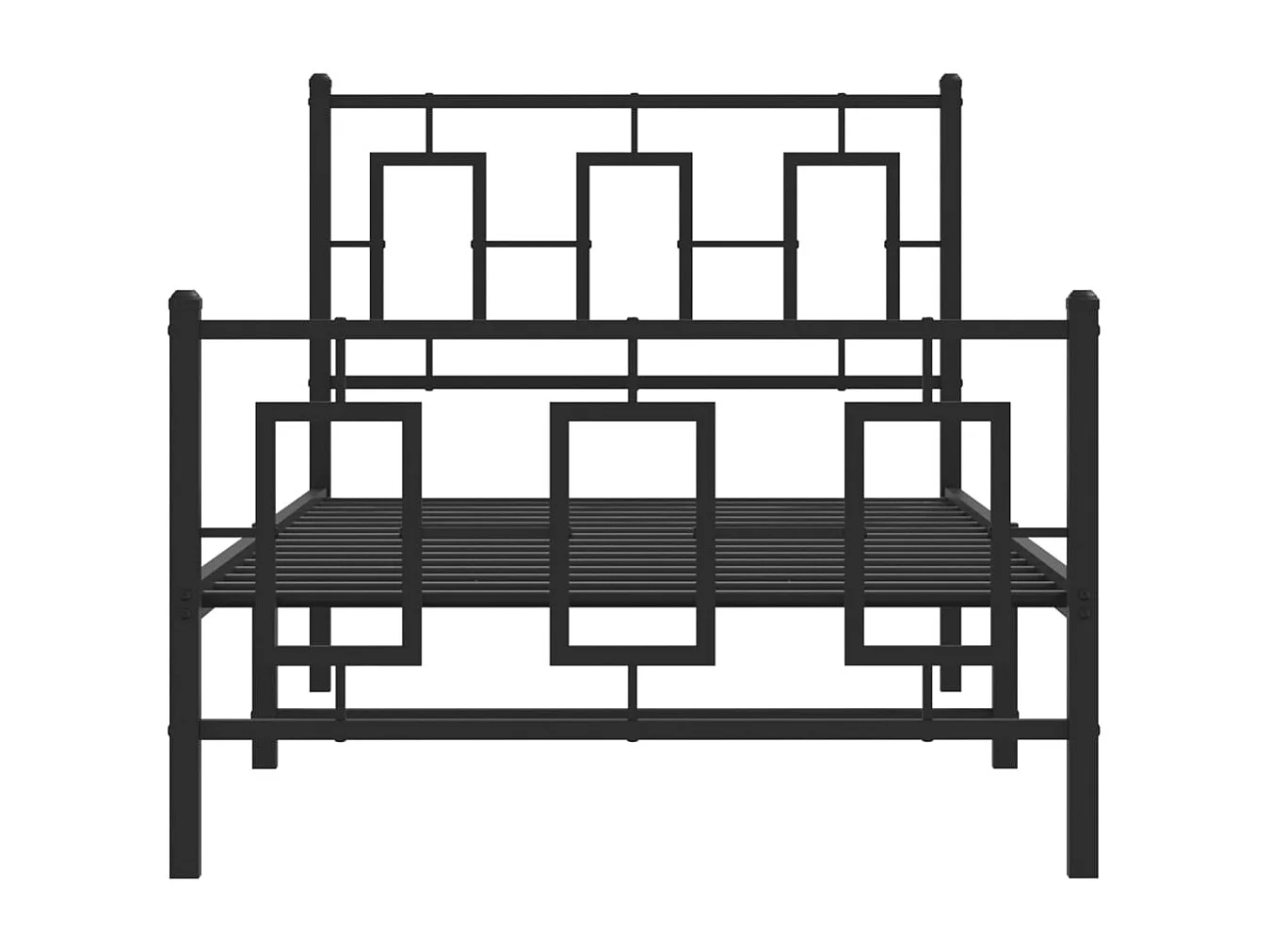 Cadre de lit métal sans matelas avec pied de lit noir 90x200 cm